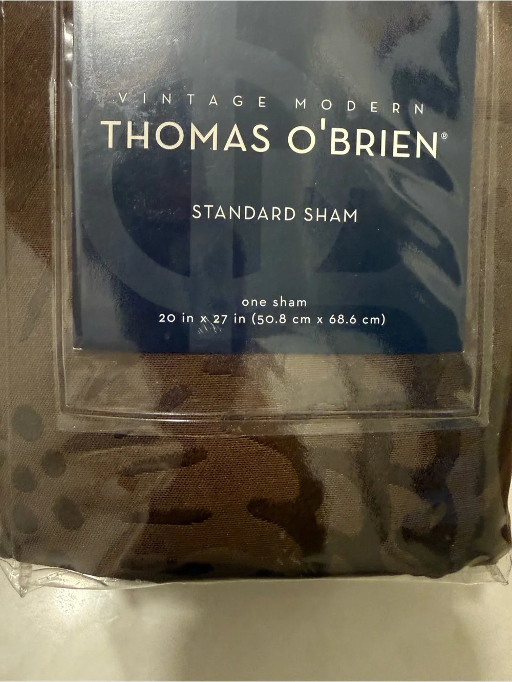 NEW Thomas O Brien Standard Sham Vintage Modern Dk Brown Rich Neutral